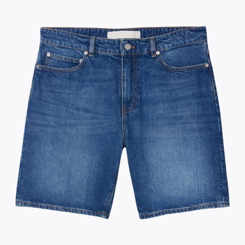 Bermudas De Mezclilla De Corte Recto Regata Azul Mezclilla S 